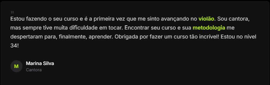 Curso de Violão - Depoimento 3