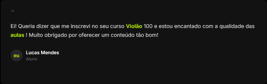 Curso de Violão - Depoimento Lucas
